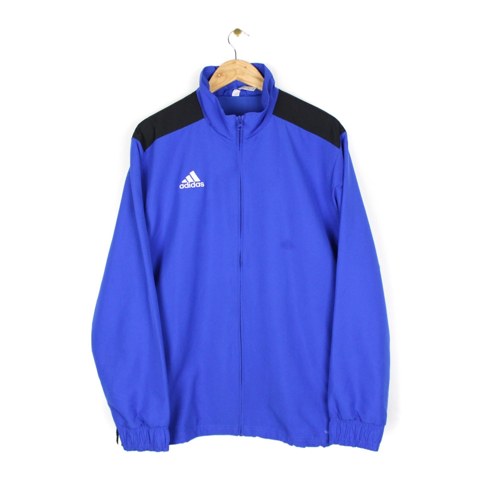 Adidas Tracksuit Jacket Blue Gym Fitness Running Mens Full Zip Top Size