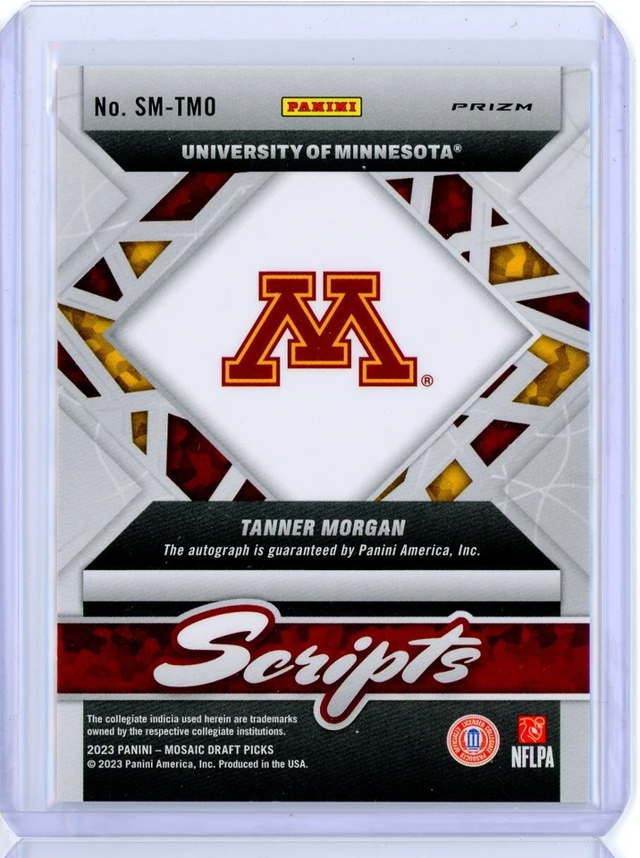 2023 Panini Mosaic Draft Picks TANNER MORGAN AUTO Autograph Prizm RC Rookie - Image 2 of 2