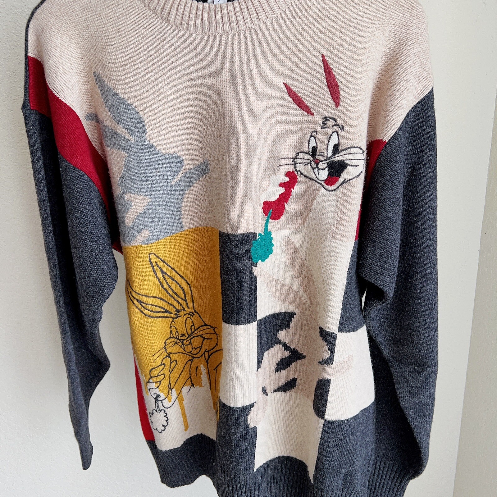 Vintage Iceberg Looney Tunes bugs Bunny Wool Pullover Sweater 90s Rare  Cartoons | eBay