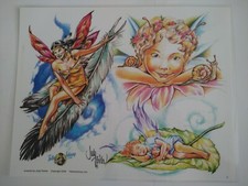 Tattoo Jonny Artwork By Judy Parker Flash Sheet 2006, Feather And Fairy Artwork
