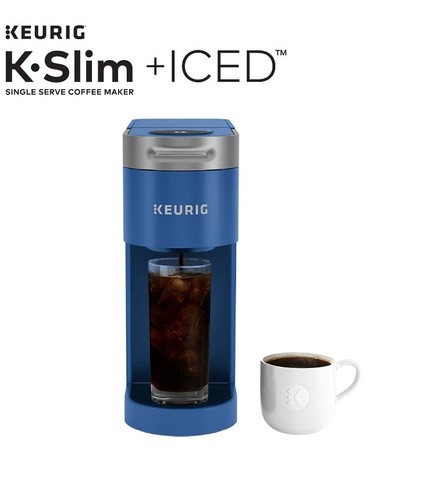 Keurig K-Slim + ICED Single-Serve Coffee Maker, Blue, **FACTORY SEALED** - Picture 8 of 11