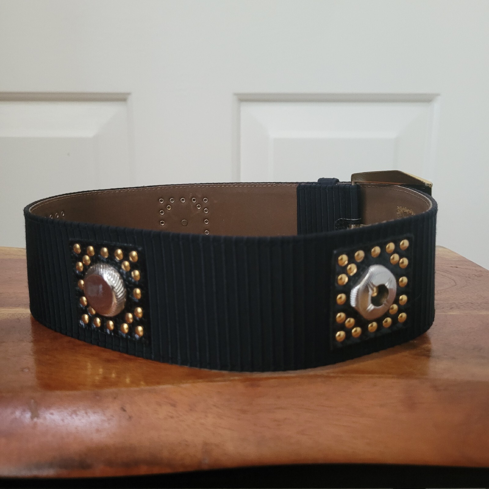 Vintage Black And Gold Belt - image 2