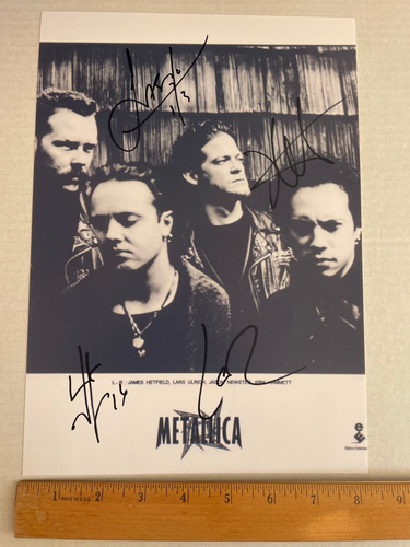 Metallica Kirk Hammett Lars Ulrich, James Hetfield, Robert T. 8 x 12 Foto mit Echtheitszertifikat - Bild 2 von 6