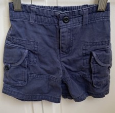 Ralph Lauren Polo Toddler Boys Cargo Shorts 18M Blue Half Elastic Waistband