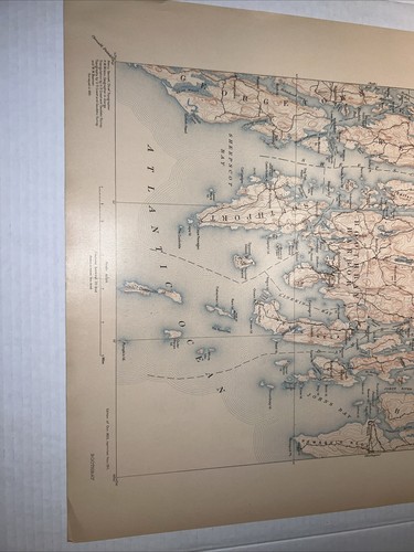 1911 USGS topo map Boothbay Harbor Quadrangle Maine Southport  Newcastle - Picture 6 of 8
