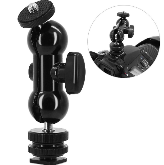 1/4” hot Shoe Adapter Stand Monitor Bracket Ball Head Magic Arm For SLR Camera