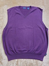 Vintage Purple Izod Men's Vest 100 Cotton Size XXL