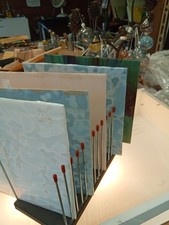 STAINED/ART GLASS SHEETS FIVE 8X8 INCH ALL TOP OF THE LINE BULLSEYE 