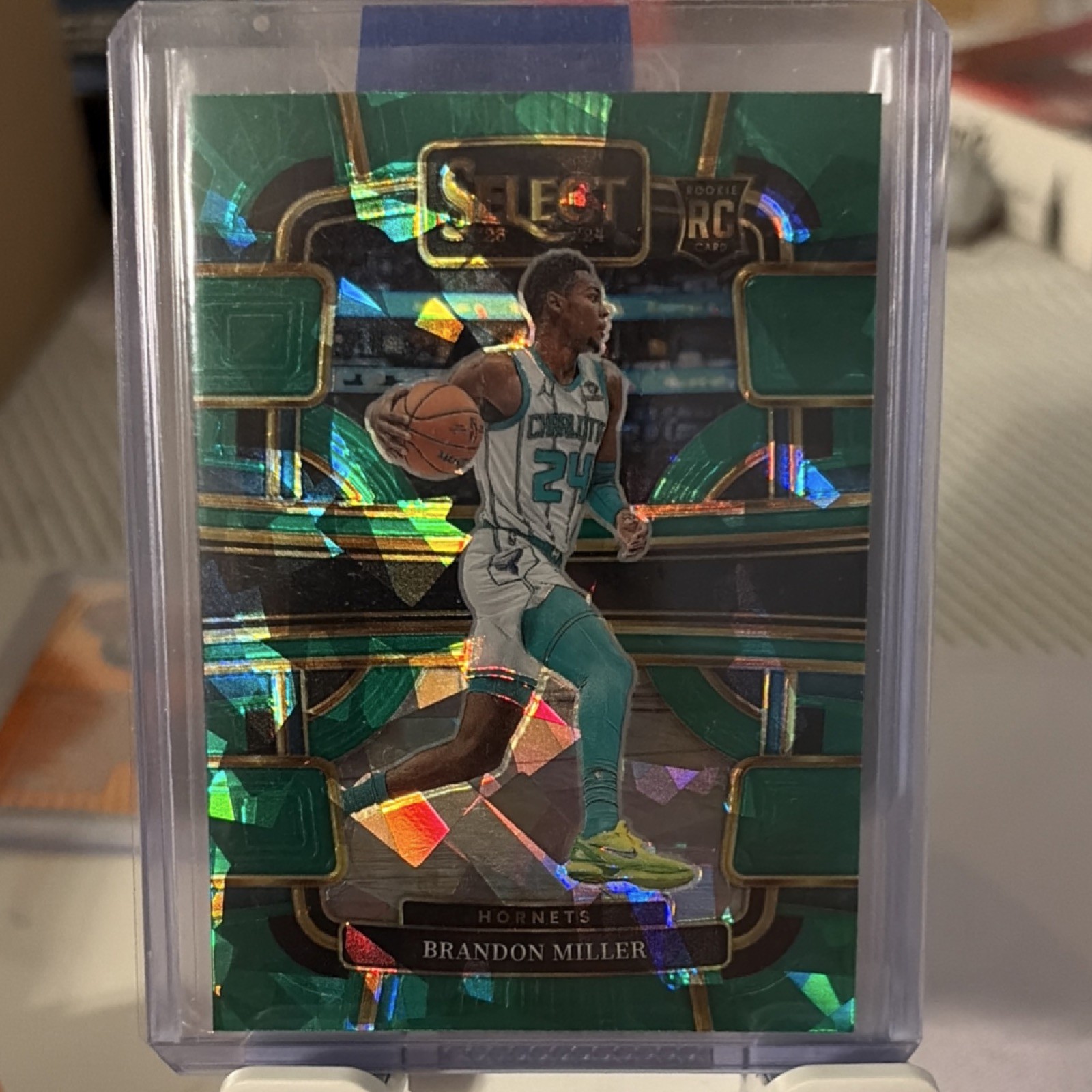 2023-24 Panini Select Brandon Miller Prizm Rookie Concourse #80 green ice