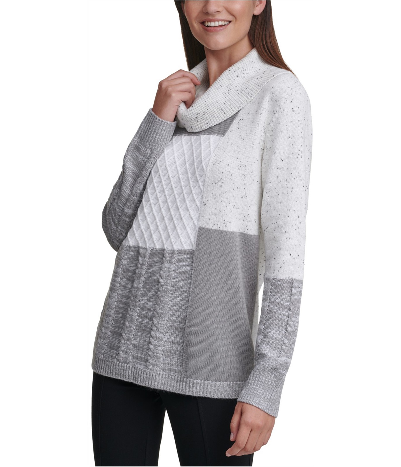 Calvin Klein Womens Patchwork Pullover Sweater, G… - image 1