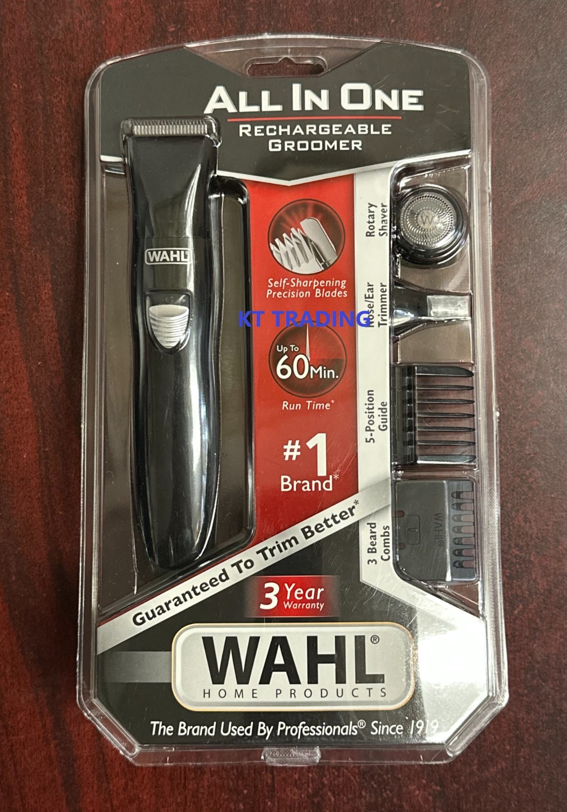 WAHL ALL-IN-1 RECHARGEABLE GROOMER Nose Ear Beard Trimmer Detailer Rotary Shaver