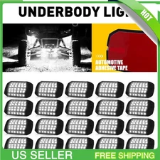 20x Pure White LED Rock Lights Underbody Glow Lamp for Offroad SUV Pickup Truck