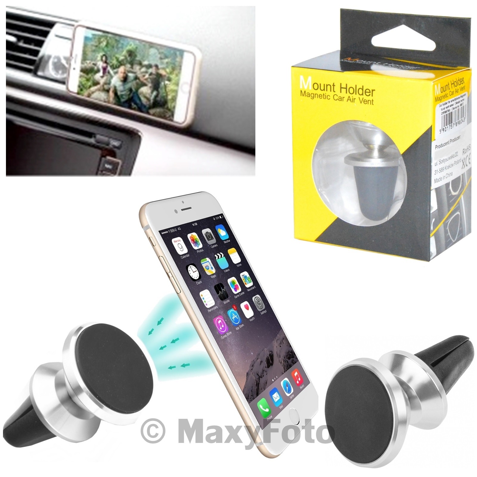 SUPPORTO AUTO MAGNETICO CALAMITA BOCCHETTA PER SMARTPHONE CHFSMTAV SILV 796343A