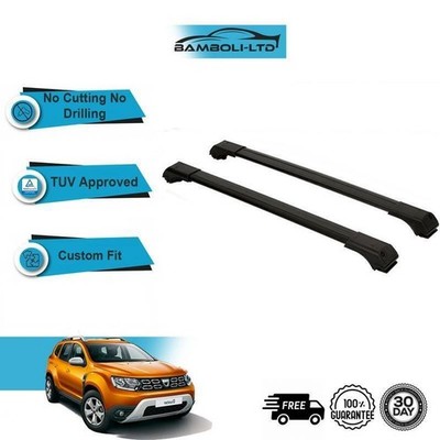 Fits For DACIA DUSTER 2018-UP Roof Rack Cross Bars  Rails Alu BLACK SET