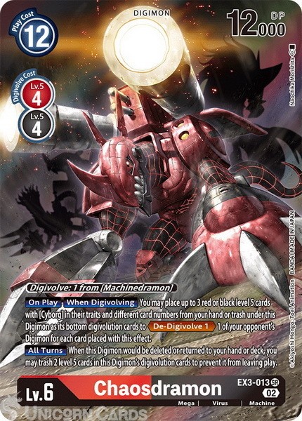 EX3-013 Chaosdramon Super Rare Alternative Art Mint Digimon Card