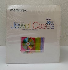 New Open Box 26 Memorex Slim CD DVD Jewel Cases Multi-Color