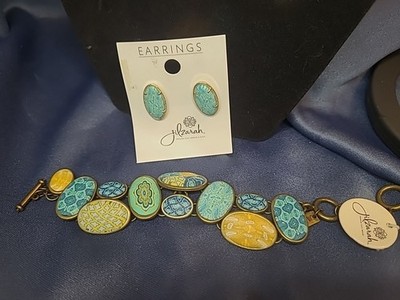 Jilzarah bracelet and Earring Set NEW Peruvian Blue