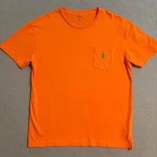 Polo Ralph Lauren T Shirt Mens Small Orange Classic Fit Pocket Tee Cotton