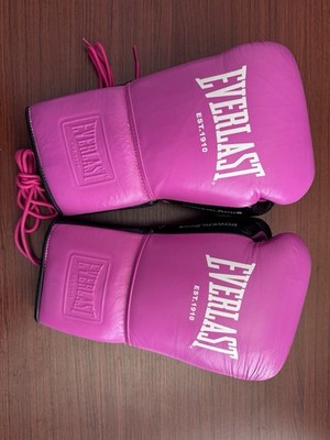 16oz Everlast Powerlock OG Training Gloves - Lace Up - Pink