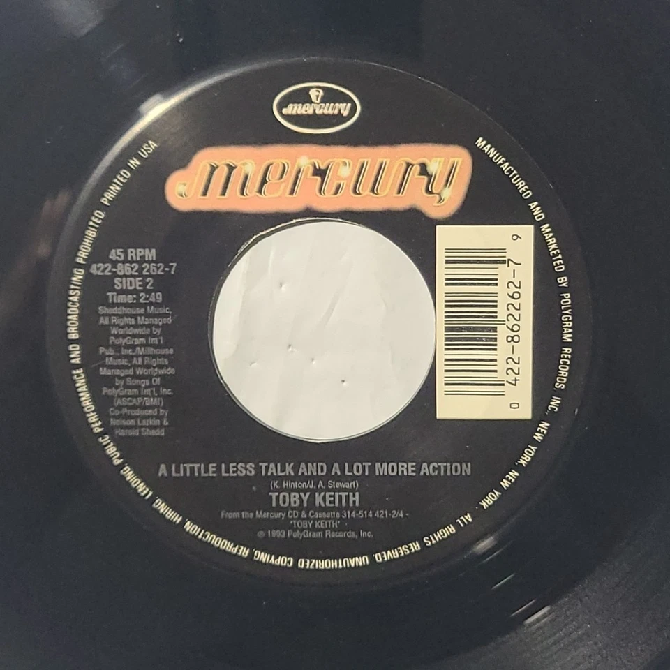 Toby Keith ~ A Little Less Talk And A Lot More Action/ He Ain't Worth Missing 45 - Image 2 of 4
