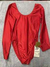 NEW Body Wrappers Red Long Sleeve Leotard Style 970 Size XXL