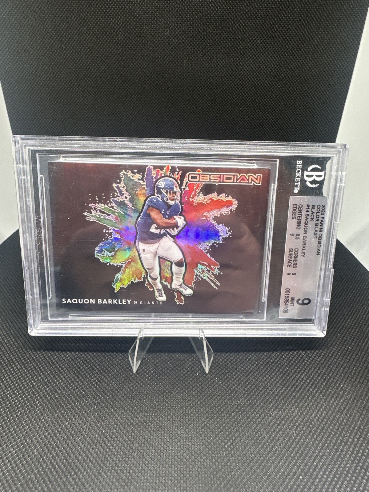 2020 Panini Obsidian - Color Blast Black Saquon Barkley #CBB14 BGS 9 Case Hit