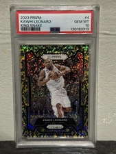 KAWHI LEONARD 2023 PANINI PRIZM #4 KING SNAKE PSA 10 LOW POP!