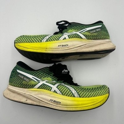 ASICS Magic Speed グリーン ASICS Magic Speed Mens Running Shoes Green Yellow 1011B443 Size 7