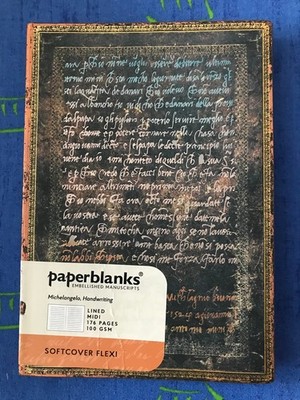 Notizbuch Flexi Midi- 176 Pag. 13x18 Linien Schriften Michelangelo Paperblanks 