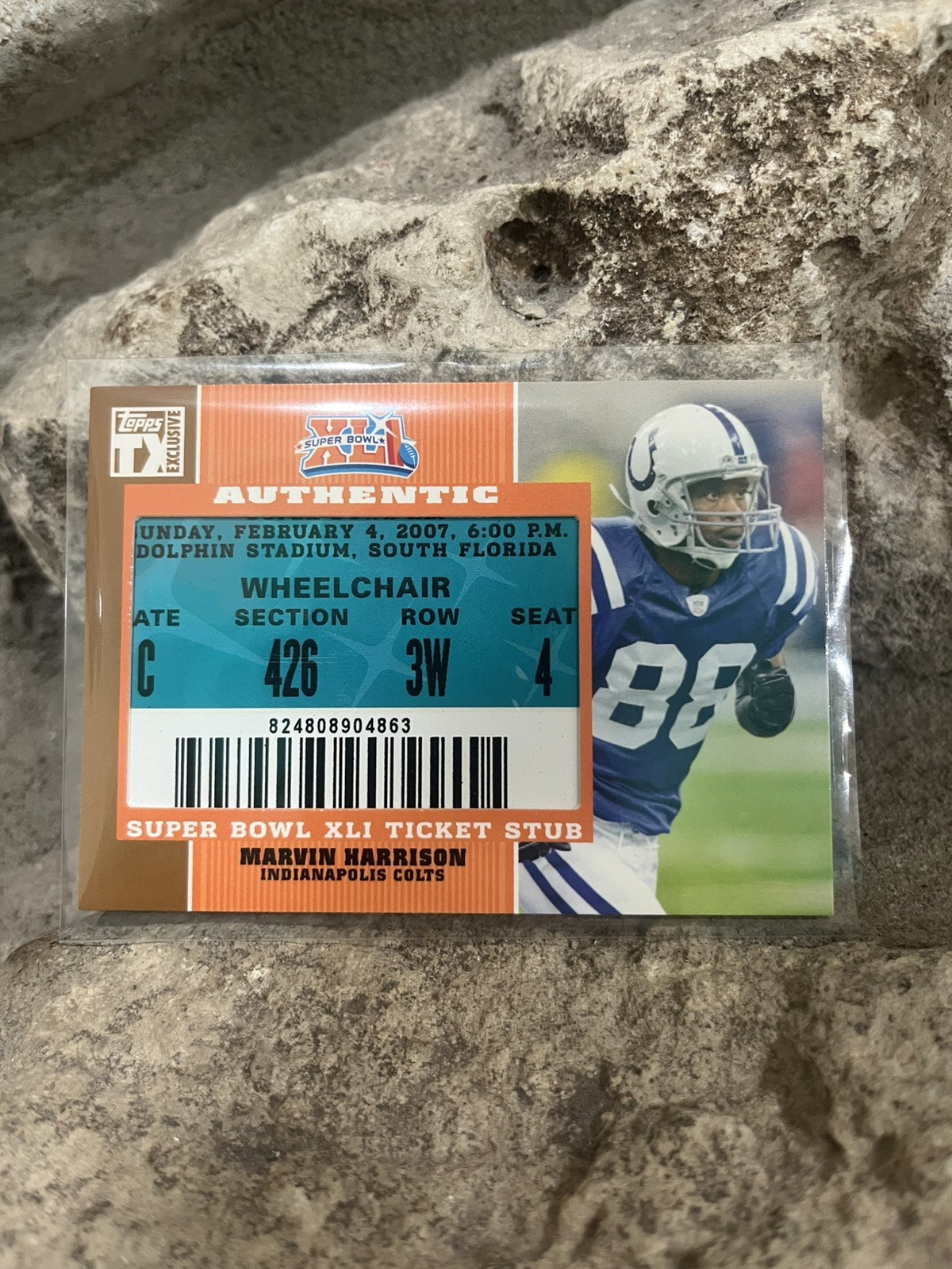 2007 Topps TX Exclusive Super Bowl Ticket Stubs Marvin Harrison #SB-MH HOF Colts