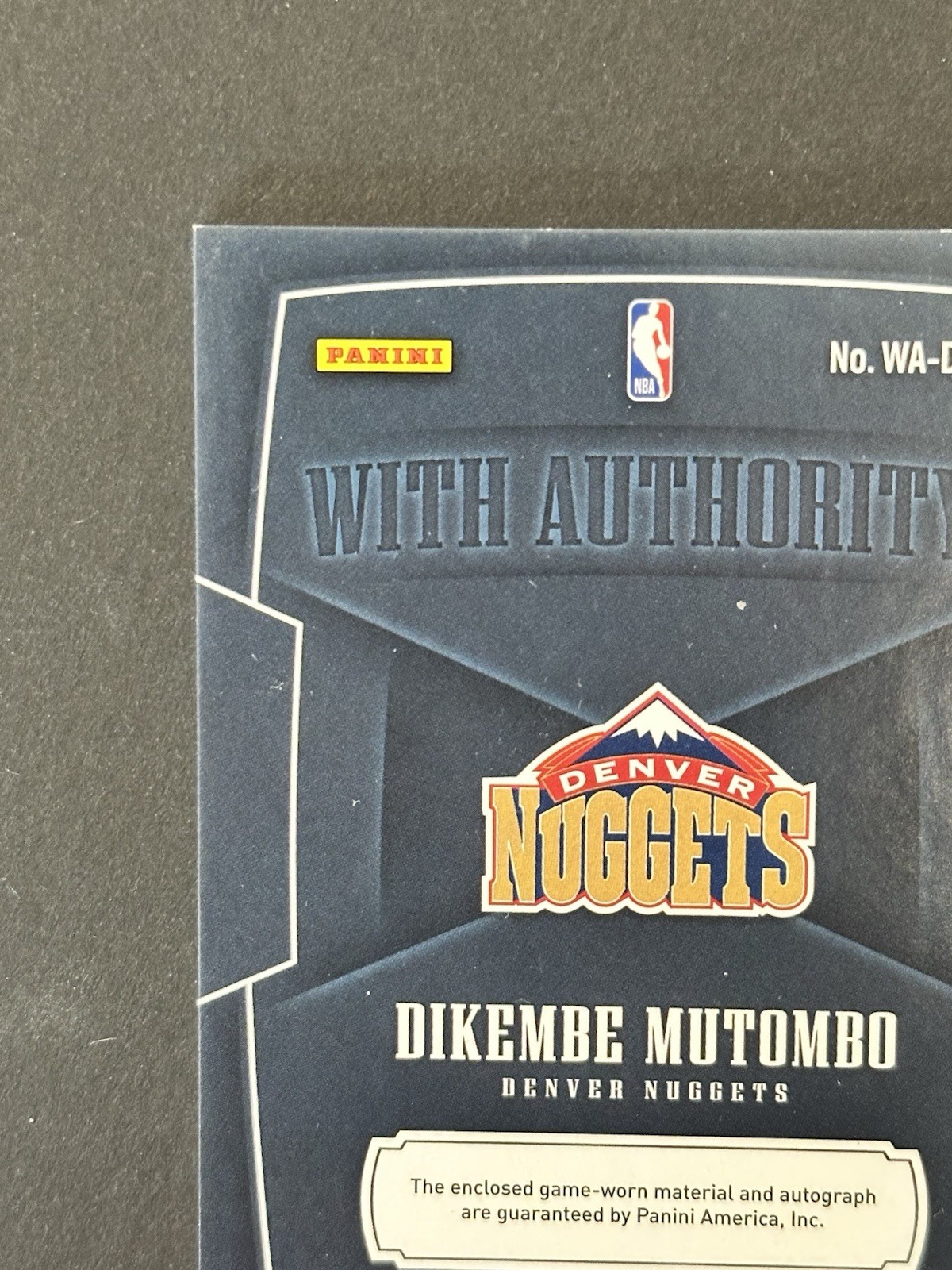 2018-19 Dikembe Mutombo Dominion With Authority Patch Auto #/49 HOF Game Used view 7