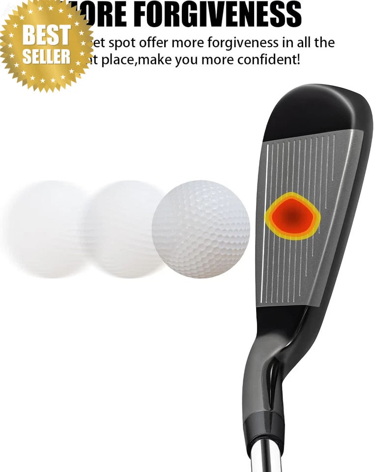 Juego de palos de hierro de golf para hombre 9 piezas para diestros 1-9 PW SW varilla de acero Foto 3 de 4