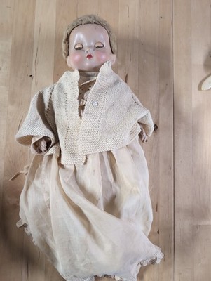 Vtg. Effanbee?  Doll Non-working Sound Box? Circle On Belly Under Fabric Brush &