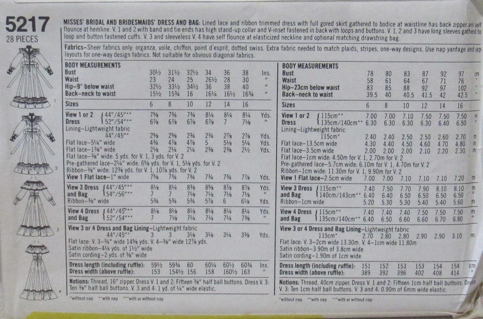 VTG Simplicity 5217 GUNNE SAX Cottagecore Wedding Bridal GOWN DRESS Pattern UNCT - Image 2 of 2