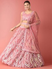 Royal SoftNet Lehenga Choli Semi Stitched Sequins Sangeet Wear