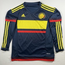 Adidas Colombia National Team L/S Soccer Jersey Small, Blue, Red, Yellow, Flaw