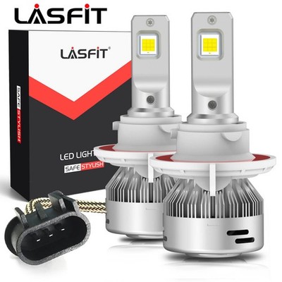 LASFIT H13 9008 LED Headlight bulb 6000LM Bright Conversion Kit Pure White 6000K