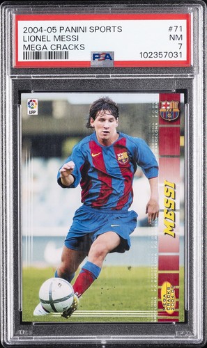 Carte Panini Megacracks Lionel Messi #71 Rookie 2005 Classée SGC 7 - Rare La Liga