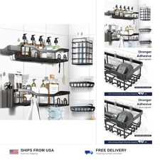 NESOMI Shower Caddy Adhesive Shower Organizer 7-Pack, Rustproof Stainless Ste...