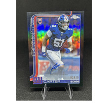Topps 2025 Chrome Football TRUE BLACK Refractor Abdul Carter Auto /10 Giants RC