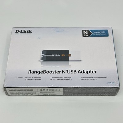 D Link Range Booster USB Adapter DWA140 N300 New Sealed 