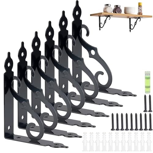 Equerre etagere murale Delsen, support d'angle brace noir, fixation meuble suspendu suspendre