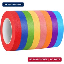 BFHKXW Colored Masking Tape 1 Inch Wide - 8 Rolls Colorful Masking Tape - 1312 F