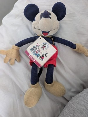 Kleine Kunststoff Pellet gefüllt Vintage Gund Mickey Mouse mit Etikett