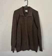 Vintage St Michael Sz Large Brown Zip Cardigan Curt Cobain Esque Grunge