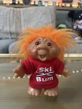 DAM Troll Doll 5" Orange Hair SKI BUM - Vintage 1986