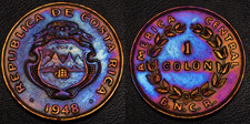 1948 Costa Rica 1 Colon GOLD, BLUE, & PURPLE TONING (L53-23)