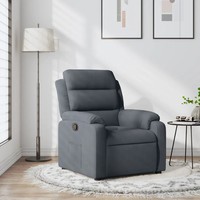 Relaxsessel Samt Dunkelgrau Mit Relaxfunktion Sessel FüR Wohnzimmer