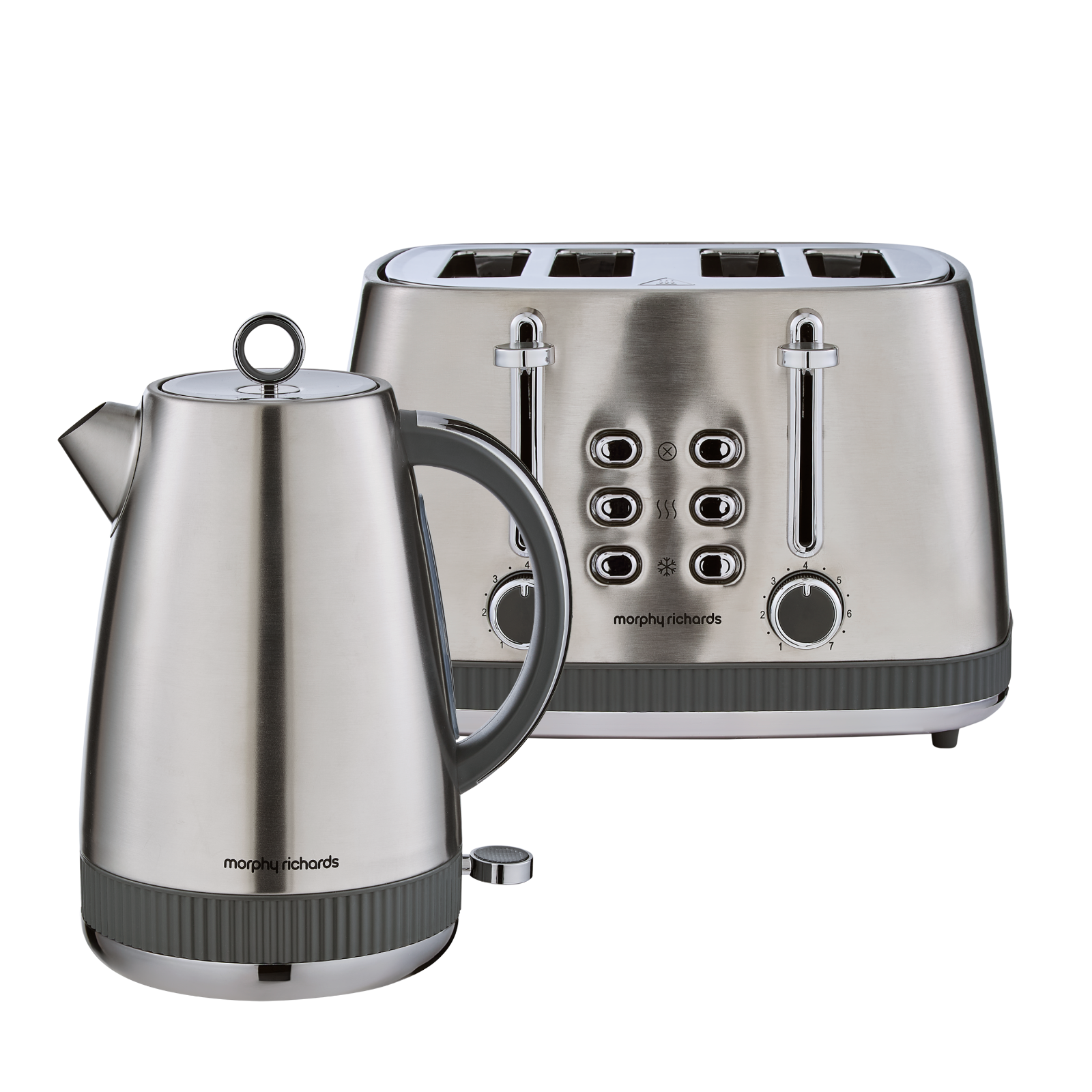 Morphy Richards Mexborough Stainless Steel Kettle & Toaster Grey Trim - Image 2