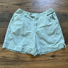 Vintage Liz Claiborne Lizwear Shorts 10 Green High Waist Cotton 90s Mom Shorts